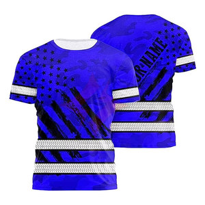 แฟลชเกียร์แอนซี่คลาส1 EN ISO 20471คลาส1กันน้ำเสื้อครอปท็อปลายพรางพิมพ์ซับลิเมชันเพื่อความปลอดภัยเสื้อยืดสะท้อนแสง - Product Image 1