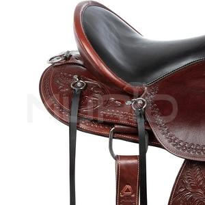 Selle de cheval en cuir de qualité supérieure Western Barrel Racing Trail du Pakistan comprend collier de poitrine Headstall Rein cuir véritable - Product Image 5
