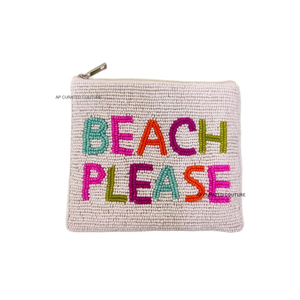 Fun Colorful Beaded Coin Pouch Mini Zipper Beachy Embroidery Customizable Fashionable Mini Zipper Coin <b>Purse</b> for Women Girls - Product Image 1