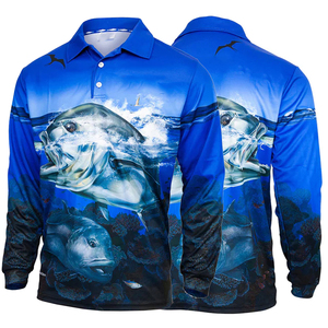 Venta al por mayor profesional personalizado de talla grande impermeable de manga larga de secado rápido UPF 50 transpirable pesca Polo - Product Image 1