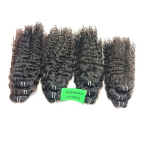100% extensions de cheveux humains non traités vierges indiennes prix de gros brut bouclés couleur noire crépue temple - Product Image 4