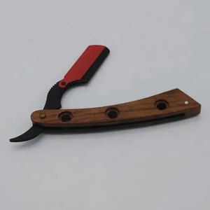 Maquinillas de afeitar plegables hechas a medida, venta al por mayor, hoja de afeitar de peluquero desechable de seguridad con mango de madera y hueso, maquinilla de afeitar - Product Image 3