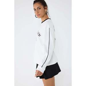 Sweat-shirt à manches régulières 100% coton avec imprimé lettres pour tous les jours - Product Image 4