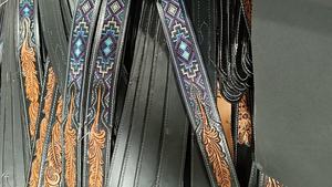 Ceinture de Cowboy de Style occidental en cuir de vache avec outillage à la main de fleur et permettre la personnalisation internationale de rodéo à boucle en métal disponible - Product Image 3