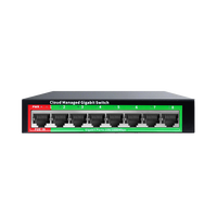 Switch Gigabit de 8 Puertos 10/100/1000Mbps con Gestión en la Nube OEM/ODM, Gestión por Aplicación/Web, Soporte PoE, VLAN/QoS, Modelo GS108