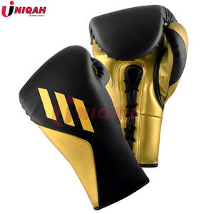 Gants de boxe professionnels en cuir de vachette de qualité supérieure avec lacets, couleur et taille personnalisables, confortables, antidérapants, pour l'entraînement aux arts martiaux - Product Image 2