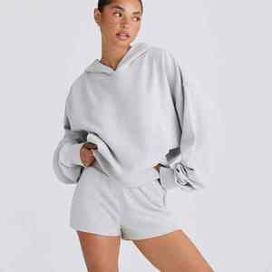 Sweat à capuche exclusif pour femmes surdimensionné 100% coton léger Quickdry Custom Made Logo Printing Streetwear Pullover Hoodie - Product Image 4