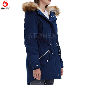 Parka cálida de Invierno para mujer, chaqueta Parka de invierno con forro de Sherpa con capucha y bolsillos con cremallera, el mejor proveedor - Product Image 2