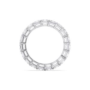 4.00 Carat F-G/VS Lab Grown Asscher Cut Diamond Eternity Band <b>Ring</b> Made in Platinum <b>For</b> Her - Product Image 3