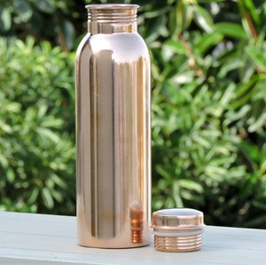 Botella de agua esmaltada personalizada, recipiente de cobre hecho a mano para viaje, botella de metal - Product Image 6