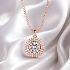 Elegant Classic Pendant Necklace for Women with Flower Shape Link <b>Chain</b> <b>Copper</b> Alloy Engagement Jewelry - Product Image 4