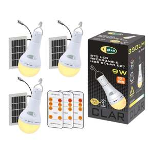 Ampoule LED à panneau solaire rechargeable par USB 9W, produit d'éclairage extérieur - Product Image 6