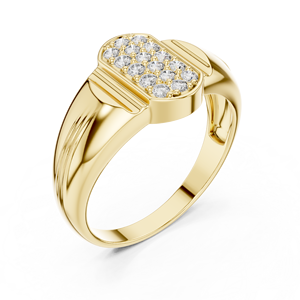Bague de fiançailles en diamant rond avec un design d'accentuation verticale |   Bague de luxe en bijoux fins pour fiançailles et mariage - Product Image 5