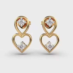 10K White <b>Gold</b> Lab Grown Diamond <b>Earrings</b> Round Cut IGI Certified Trendy Jewelry for <b>Men</b> & Women - Product Image 1