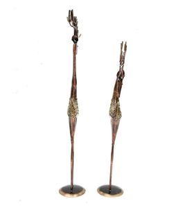 Sculpture animalière en fer marron décor de table de chambre d'hôtel et de restaurant de luxe moderne pour mariage artisanat d'art décor à la maison intérieur moderne - Product Image 3