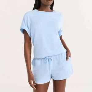 Comfortable <b>Women</b> <b>T</b>-<b>Shirt</b> <b>Short</b> <b>Set</b> High-Quality Fabric Perfect for Casual Wear <b>and</b> Sportswear Cotton <b>T</b> <b>Shirts</b> <b>and</b> <b>Shorts</b> <b>Sets</b> - Product Image 5