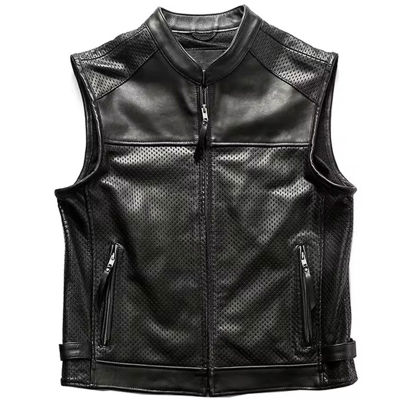 Plus Size Fashionable Sleeveless Men Leather
