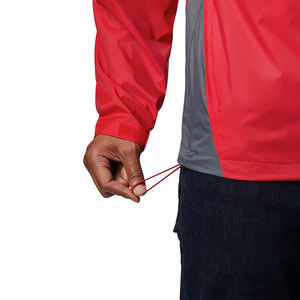 Chaqueta impermeable para la lluvia para hombre, chaqueta cortavientos para exteriores teñida en negro con cuello levantado y tallas grandes personalizadas - Product Image 3