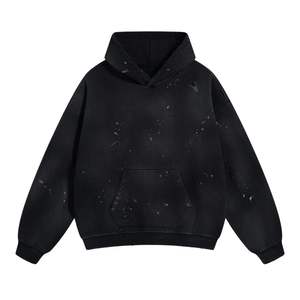 Loose Fit Distressed Acid Wash Hoodies Estilo vintage Diseño impreso en relieve Streetwear Pullover Hoodies para hombres y mujeres - Product Image 2