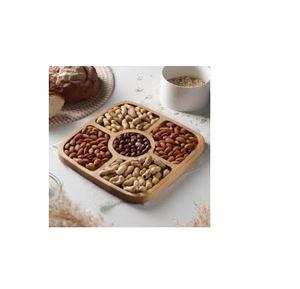 Plateau de fruits secs en bois de haute qualité, plateau de nourriture en bois pour apéritifs carrés faits à la main pour prix de gros - Product Image 1