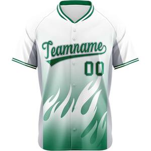 Camisa de béisbol personalizada, uniforme de softbol sublimado con botones completos, bordado de malla con el logotipo del equipo, secado rápido, transpirable, ajuste juvenil de EE. UU. - Product Image 4