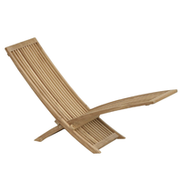 Chaise longue en teck naturel relaxante, lit de soleil inclinable, positions réglables, pliable, pour l'extérieur, salon, villa, confort
