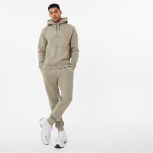 Ensemble de survêtement pour homme en coton respirant décontracté noir uni avec boutons latéraux, jogging à rayures évasées en polyester, cargo 100% coton - Product Image 5