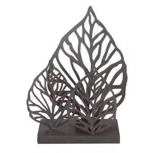 Artisanat en métal forgé nouveauté Vintage Sculpture en fer créative en aluminium coulé étoile de pin sur le dessus Sculpture Base en bois - Product Image 1