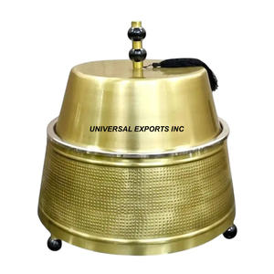 Gold Finished Metal <b>Food</b> <b>Warmer</b> Hotel Supplies Handmade Designer Casserole Round Shape Fancy metal <b>Food</b> <b>Warmer</b> - Product Image 1