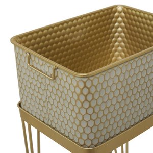 Maceta de diseño de panal de metal con soporte para decoración del hogar a un precio asequible con personalización - Product Image 2