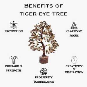 Handcrafted Tiger Eye <b>Crystal</b> Gem <b>Tree</b> Feng Shui Decorative Figurine Style Healing Stone <b>Tree</b> India For Home Decorate - Product Image 3