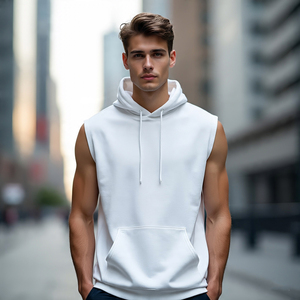 Entraînement Fitness sans manches débardeur à capuche hommes pull vêtements de sport sans manches débardeur capuche hommes Jogging course à capuche hommes - Product Image 3