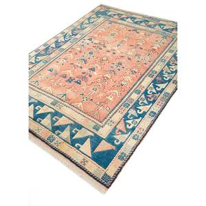 Alfombra de Lana Geométrica Abstracta Nuray, Tejida a Mano, Roja y Naranja, para Sala de Estar, Entrada, Pasillo, Rectangular de 9x12, Modelo Pae-904 - Product Image 2