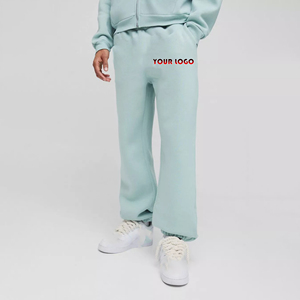 Pantalones de chándal lavados pesados estilo hip hop holgados hechos a medida, pantalones de hombre transpirables de Color sólido de pierna ancha - Product Image 4