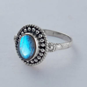925 Sterling Silver Fire Labradorite Gemstone <b>Ring</b> Fine Jewelry for Women & Girls for Engagement & Gift Wholesale Jewelry - Product Image 1