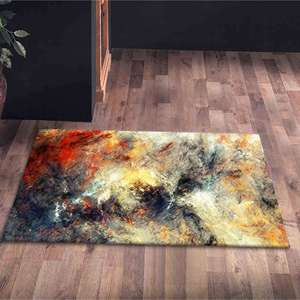 Tapis imprimé abstrait coloré - Design moderne pour chambre et cuisine, tapis en chenille - Product Image 5