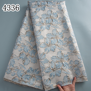 Tissu en dentelle jacquard brocart africain orange 4336, tissu en dentelle française damassée, tissu en dentelle nigériane pour robes de mariée et couture pour femmes - Product Image 2