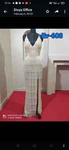 Robe de soirée longue à bretelles 18600 #   Nouvelle robe de soirée en mousseline de soie à queue de poisson, saison d'automne, cachemire naturel, paillettes - Product Image 4