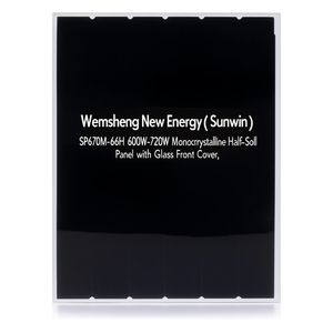 แผงโซลาร์เซลล์แบบโมโนคริสตัลไลน์ฮาล์ฟเซลล์ Wensheng New Energy (Sunwin) รุ่น SP670M-66H กำลังไฟ 600W-720W พร้อมกระจกปิดด้านหน้า - Product Image 2