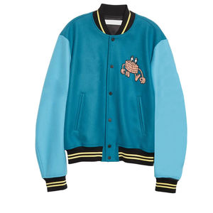 Veste de baseball universitaire pour homme personnalisée avec manches en laine, tissu en toile, col montant, style streetwear - Product Image 4