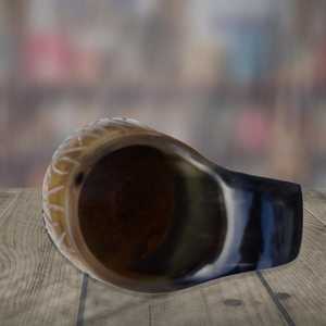Premium Handmade Polished Animal Horn Mug Elegant Rustic Style Natural Eco-Friendly Drinkware for Coffee Tea <b>Whisky</b> Office Bar - Product Image 3