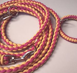 Correa trenzada delgada y redonda, hecha a medida, resistente y ligera, de paracord, para perros pequeños y medianos, en varios estilos y longitudes. - Product Image 4