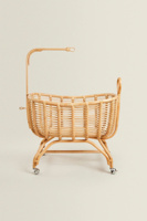 Berceau pour bébé en rotin naturel artisanal de qualité supérieure, panier de Moïse tissé, mobilier de nurserie avec roues durables