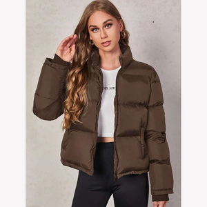 Chaquetas de Color marrón chocolate para mujer, abrigos acolchados de burbujas para mujer, chaquetas acolchadas de invierno personalizadas gruesas y cálidas - Product Image 5