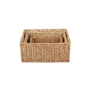 Vente en gros de paniers de rangement multifonctionnels écologiques en rotin tissé à la main avec poignées Emballage personnalisé Service OEM - Product Image 2