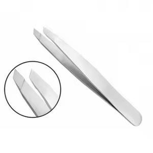 Juego profesional de pinzas para cejas de acero inoxidable Diseño inclinado de punta suave con tarjeta de Punta puntiaguda Opción de cantidad de embalaje - Product Image 5