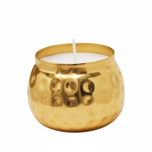 Portavelas de Metal Martillado con Acabado Dorado Hecho a Mano de Primera Calidad, Elegante para Decoración del Hogar y Regalos Festivos - Product Image 2