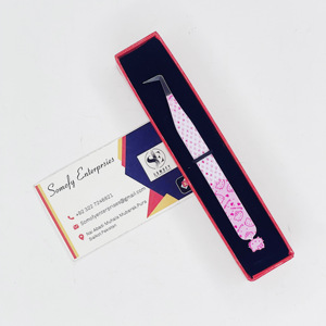 Pinzas de Precisión Profesionales para Pestañas, Personalizadas, de 90 Grados, con Punta de Fibra Hello Kitty, de Acero Inoxidable, Antiestáticas, Duraderas - Product Image 1