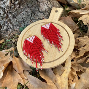 Bijoux vintage faits à la main de style bohème, boucles d'oreilles longues avec perles, accessoires de mariage tendance pour femmes - Product Image 2