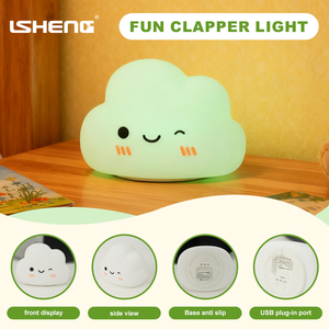 Đèn cảm ứng điều khiển bằng cảm biến có thể sạc lại dành cho trẻ em Đèn hình đám mây ban đêm Hỗ trợ giấc ngủ ban đêm Nhiều màu sắc Cao su - Product Image 5